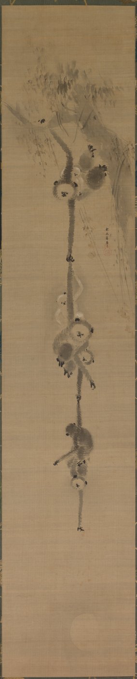 القرود تصل إلى القمر بواسطة Kanō Tan’yū
