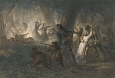 إنقاذ ابنتي دانيال بون وريتشارد كالاواي ، حانة. 1852 (نقش الألوان) بواسطة كارل بودمر