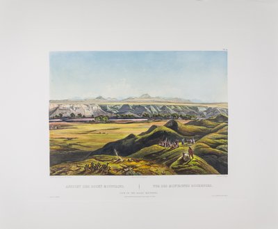 اللوحة 44. منظر لجبال روكي، أمريكا بودمر، حوالي 1836-43 (نقش على لوح نحاسي على الورق) بواسطة كارل بودمر