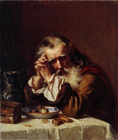 لوحة "رأس الرجل العجوز" لكارل فيودوروفيتش جون (غون ، هون ، هون) (1830-1877) 1872 - زيت على قماش خافت 55.5 × 49.5 سم متحف الدولة للفنون في جمهورية لاتفيا ، ريغا بواسطة كارل فيدوروفيتش غون