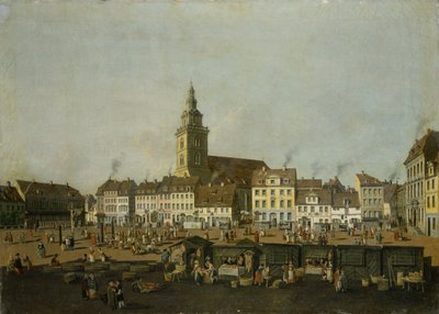 منظر لسوق نوي مع كنيسة سانت ماري ، برلين ، ج .1770 بواسطة كارل فريدريش فيشيلم