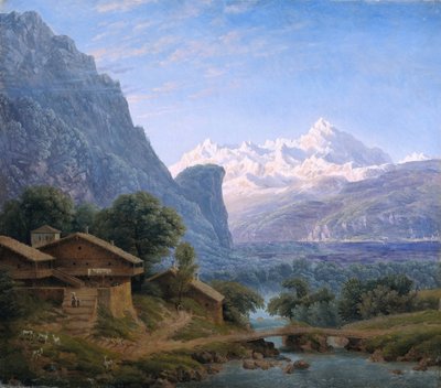 منظر لمونت بلانك - كارل فريدريش شينكل (1781-1841). زيت على قماش بواسطة كارل فريدريش شينكل