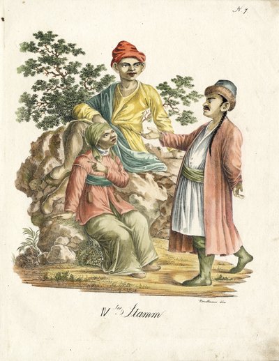 الأزياء الشعبية الفارسية (مطبوعة) بواسطة كارل جوزيف برودمان