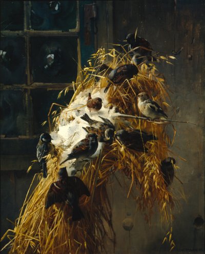 حزمة عيد الميلاد مع الطيور بواسطة Karl K. Uchermann