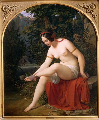 الاستحمام بالحورية، بقلم هاينريش كارل أنطون موكي (1806-1891) بواسطة كارل ماكي