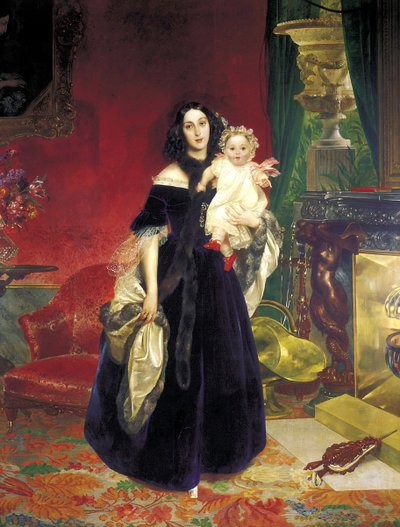 ماريا أركاديفنا ستوليبينا بيك 1819-1889 مع ابنتها ، 1840. بواسطة كارل بافلوفيتش بريولوف