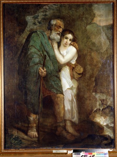 "Oedipus and Antigone" الفتاة الصغيرة تساعد والدها الكفيف على المشي. لوحة كارل بافلوفيتش بريولوف (بريولوف) (1799-1852) 1821 متحف الدولة للفنون ، تيومين بواسطة كارل بافلوفيتش بريولوف