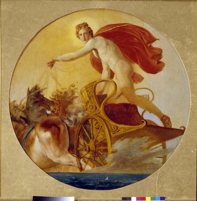 Phoebus يقود عربة الشمس (Phoebus يقود خيول الشمس). لوحة لكارل بافلوفيتش بريولوف (بريولوف) (1499-1852) ، زيت على قماش. الفن الروسي في القرن التاسع عشر ، الرومانسية. متحف الدولة الروسية ، سانت بطرسبرغ. بواسطة كارل بافلوفيتش بريولوف