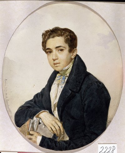 صورة للأمير غريغوري غريغوريفيتش غاغارين (غريغوري غاغارين) (1810-1893) (صورة للأمير غريغوري غريغوريفيتش غاغارين) - عمل فني لكارل بافلوفيتش بريولوف (بريولوف) (1799-1852) ، ألوان مائية وحبر على ورق بواسطة كارل بافلوفيتش بريولوف