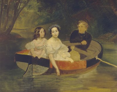 صورة ذاتية مع البارونة ييكاترينا ميلر-زاكوميلسكايا وابنتها في قارب ، 1833-1835 بواسطة كارل بافلوفيتش بريولوف