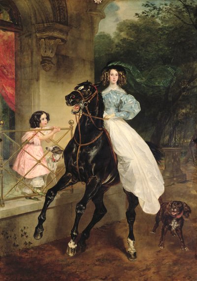 الفارس ، صورة جيوفانينا وأماسيليا باتشيني ، عنابر الكونتيسة سامويلوفا ، 1832 بواسطة Karl Pavlovich Bryullov