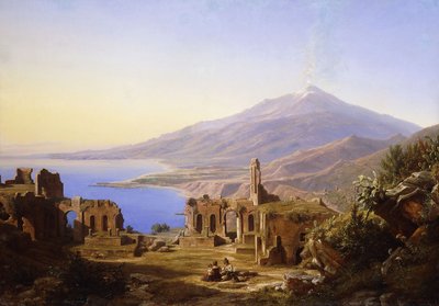 المسرح اليوناني ، تاورمينا ، مع إتنا بعد ذلك ، 1852 بواسطة كارل روبرت كومر