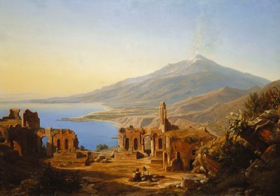 المسرح اليوناني ، تاورمينا ، مع إتنا بعد ذلك ، 1852 بواسطة كارل روبرت كومر
