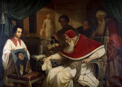 البابا بولس الثالث 1468-1549 يعرض صورة كرانش لوثر ، 1838-1839. بواسطة كارل شورن