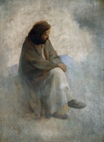 الصورة الذاتية للمسيح ، بواسطة ديفينباخ ، كارل فيلهلم (1851-1913). زيت على قماش بواسطة كارل فيلهلم ديفينباخ