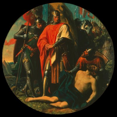 رودولف الأول في باتلفيلد بعد الانتصار على أوتوكار ، 1278 ، حوالي 1868. بواسطة كارل فون بلاس