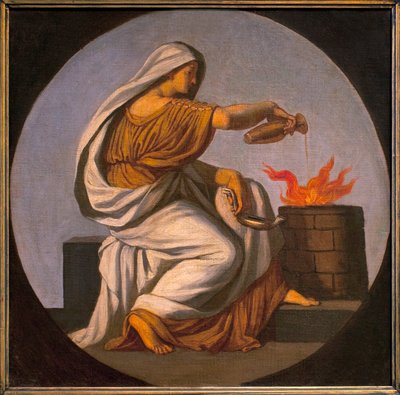رمزية النار. لوحة كارولي لوتز (1833-1904) ، زيت على قماش. الفن المجري بواسطة كارولي لوتز