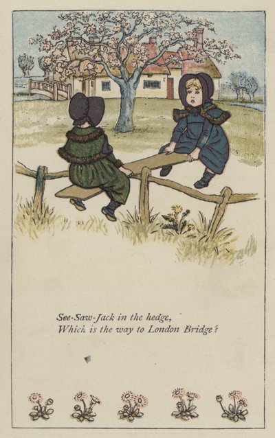 See-saw-Jack in the hedge (لون ليثو) بواسطة كيت (بعد) غريناواي