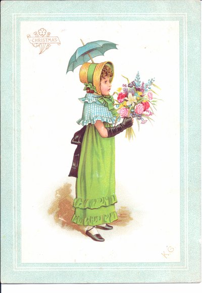 بطاقة تحية فيكتورية للأطفال يرتدون ملابس تنكرية فاخرة ، c.1880 بواسطة كيت غريناواي