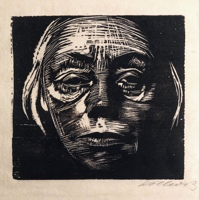 صورة ذاتية لكامل الوجه ؛ صورة ذاتية من الأمام ، 1923 بواسطة كاتي كولويتز