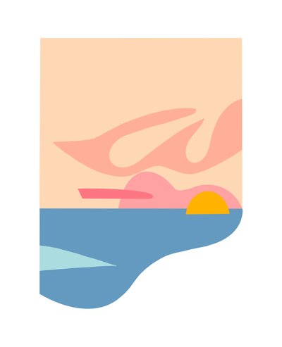 سماء المرجان، 2023 (رسم توضيحي رقمي من ملصقة أصلية على ورق) بواسطة 