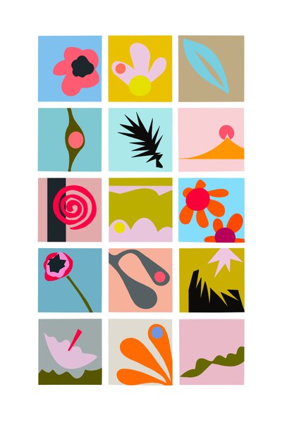 شبكة مقصوصة، 2023 (رسم توضيحي رقمي من ملصقة أصلية على ورق) بواسطة 