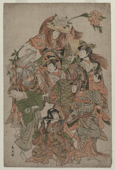 Iwai Hanshiro IV في رقصة سبعة تغييرات ، ج. 1793 أو 1794. بواسطة كاتسوكاوا شوني