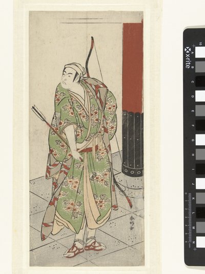 الممثل Ichikawa Monnosuke II مع القوس والسهم بواسطة كاتسوكاوا شونكو