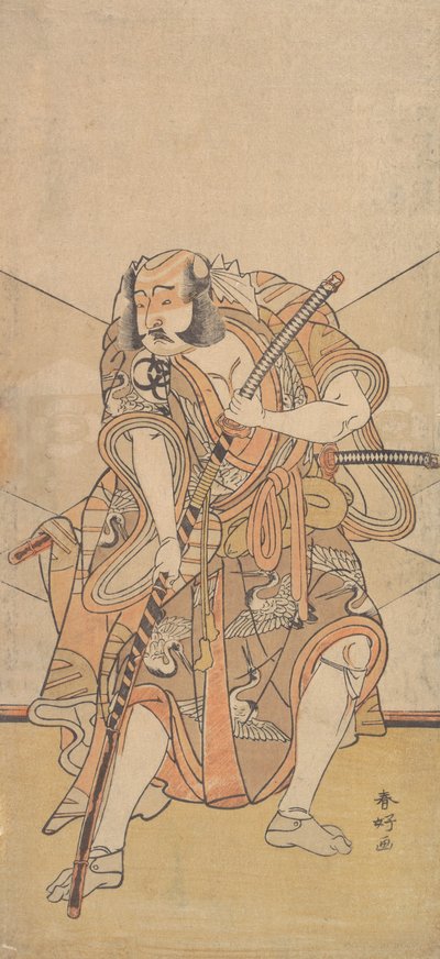 Bando Mitsugoro I in the Role of Asahina no Saburo، Drama Sono Kyodai Fuji no Sugatami، 1776. بواسطة كاتسوكاوا شونكو