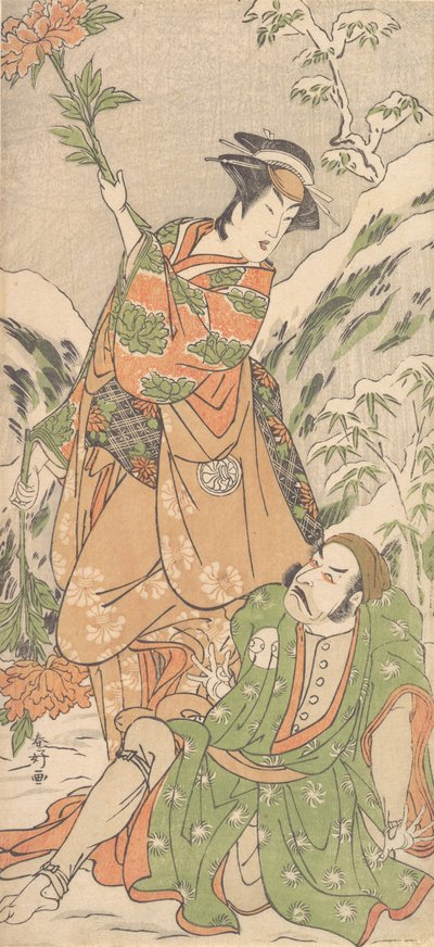 ممثلو كابوكي أراشي ريوزو الثاني وسيغاوا كيكونوجو الثالث ، حوالي عام 1790. بواسطة كاتسوكاوا شونكو