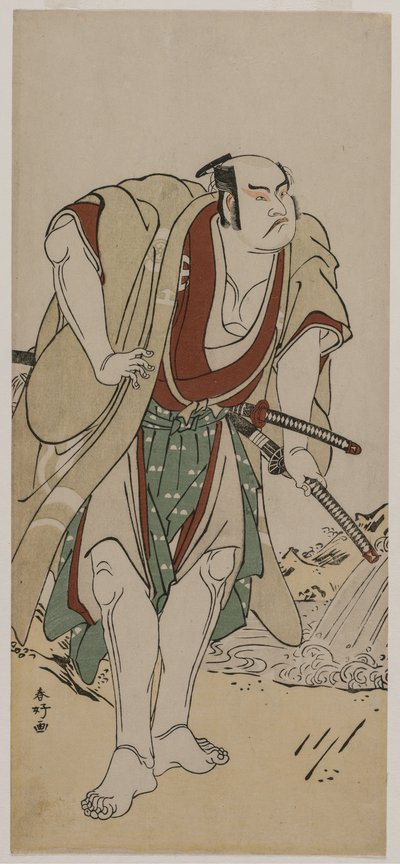 Otani Hiroji III باعتباره الساموراي يقف بجانب تيار ، ج. 1780. بواسطة كاتسوكاوا شونكو