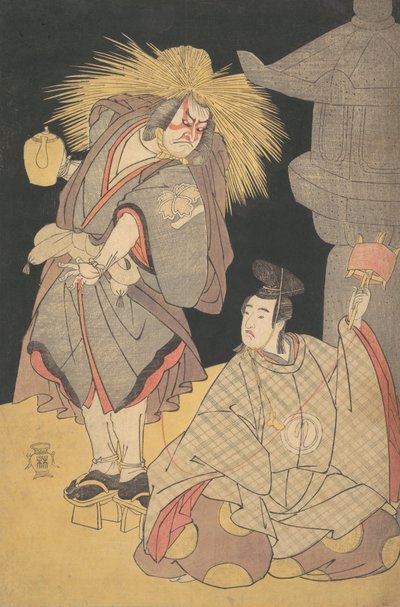 مشهد من الدراما Yuki-motsu-take Furisode Genji ، ديسمبر 1785. بواسطة كاتسوكاوا شونكو