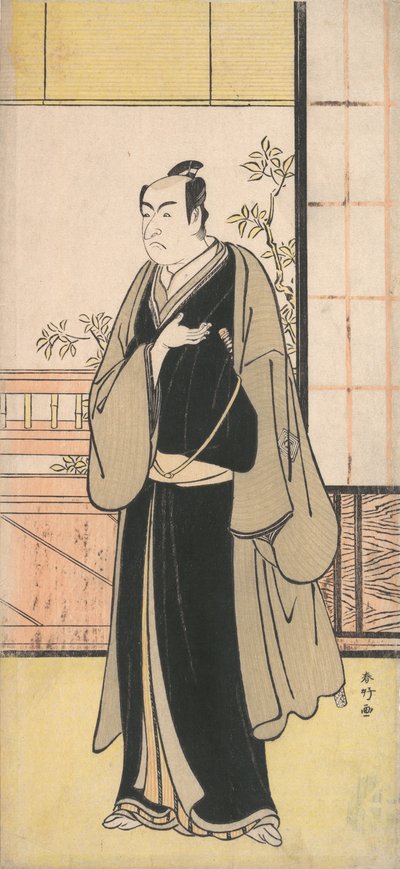 الممثل Ichikawa Monnosuke II بدور Kyokaku ، حوالي عام 1777. بواسطة كاتسوكاوا شونكو