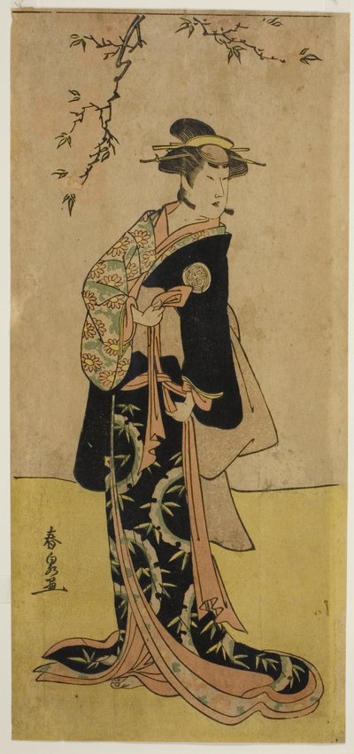 الممثل Yamashita Mangiku I بدور Lady Yuya (Yuya Gozen) (؟) في مسرحية Heike Hyobanki (؟) ، تم عرضها في مسرح Nakamura (؟) في الشهر السابع ، 1789 (؟) بواسطة Katsukawa Shunsen