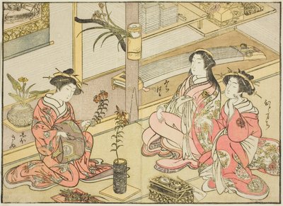 المحظيات من Kadotsutaya ، من كتاب "مرآة النساء الجميلات في أماكن المتعة (Seiro bijin awase sugata kagami)" المجلد. 1 بواسطة كاتسوكاوا شونشو