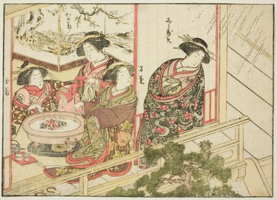 المحظيات من كيريبيشيا ، من كتاب "مرآة النساء الجميلات في أحياء المتعة (Seiro bijin awase sugata kagami)" المجلد. 2 بواسطة كاتسوكاوا شونشو
