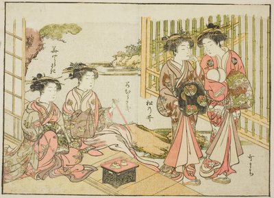 المحظيات من ماتسوبايا ، من كتاب "مرآة النساء الجميلات في أحياء المتعة (Seiro bijin awase sugata kagami)" المجلد. 1 بواسطة كاتسوكاوا شونشو