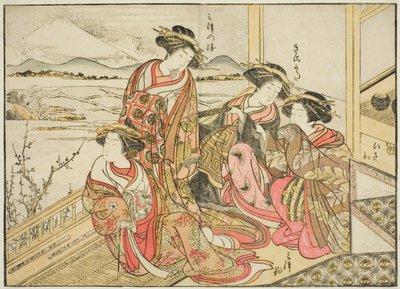 المحظيات من Obishiya ، من كتاب "مرآة النساء الجميلات في أحياء المتعة (Seiro bijin awase sugata kagami)" المجلد. 2 بواسطة كاتسوكاوا شونشو