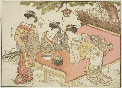 المحظيات من Yadaya ، من كتاب "مرآة النساء الجميلات في أحياء المتعة (Seiro bijin awase sugata kagami) بواسطة كاتسوكاوا شونشو