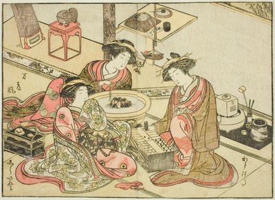 المحظيات من Yamashiroya ، من كتاب "Mirror of Beautiful Women of the Pleasure Quarters (Seiro bijin awase sugata kagami)" المجلد. 2 بواسطة كاتسوكاوا شونشو