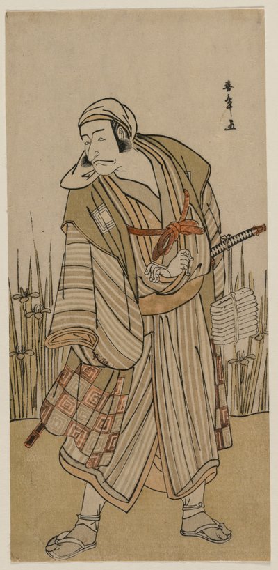 Ichikawa Danjuro V كمسافر بجانب مجموعة من القزحية ، ج .1780. بواسطة كاتسوكاوا شونشو