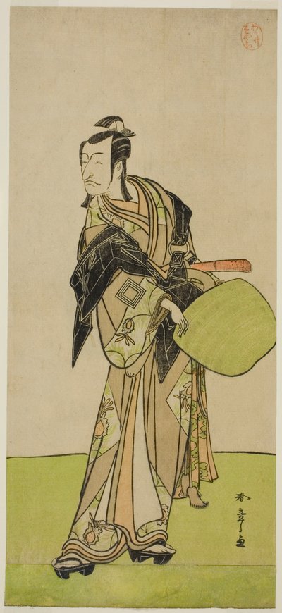 الممثل Ichikawa Danjuro V في دور Kakogawa Honzo في مسرحية Kanadehon Chushin Nagori no Kura ، تم أداؤه في مسرح ناكامورا في الشهر التاسع ، 1780 بواسطة كاتسوكاوا شونشو