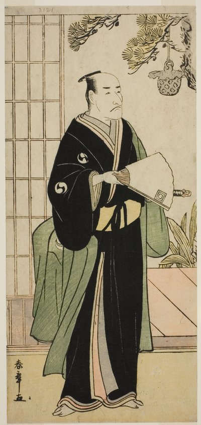 الممثل Ichikawa Danjuro V في دور Oboshi Yuranosuke في مسرحية Kanadehon Chushingura ، تم أداؤه في مسرح ناكامورا في الشهر الخامس ، 1783 بواسطة كاتسوكاوا شونشو