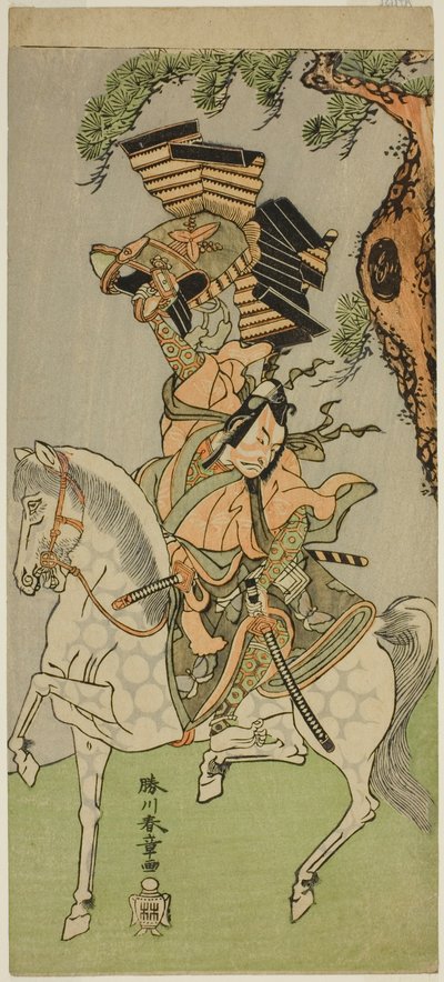 Ichikawa Dan Juro V بصفتي عضوًا في الطائفة البوذية عندما كنت أسلافًا ، سجلات الأسلاف ، مثقبة إلى ناكامورا تي ، الشهر الأول ، 1771 بواسطة كاتسوكاوا شونشو