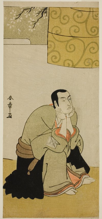 الممثل Ichikawa Monnosuke II كراهب بوذي في مسرحية Edo no Hana Mimasu Soga ، تم أداؤه في مسرح ناكامورا في الشهر الرابع ، 1783 بواسطة كاتسوكاوا شونشو