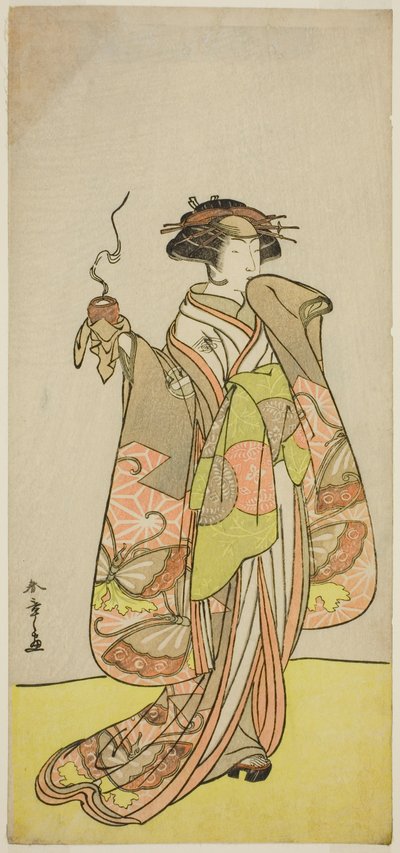 الممثل Ichikawa Monnosuke II بدور المحظية Kewaizaka no Shosho في مسرحية Sono Kyodai Fuji no Sugatami ، تم عرضها في مسرح موريتا في الشهر الأول ، 1776 بواسطة كاتسوكاوا شونشو