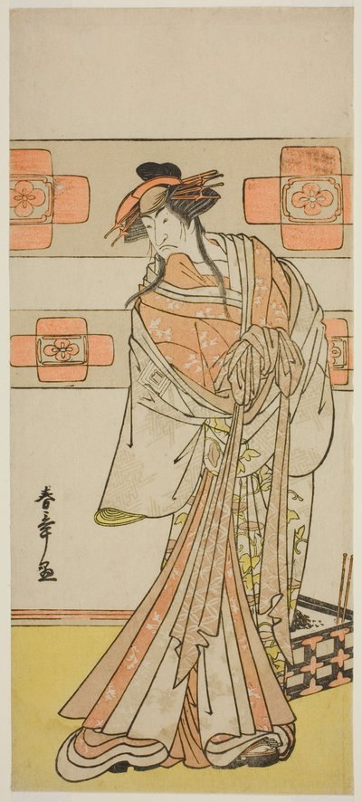 الممثل Ichikawa Monnosuke II في دور شبح الراهب المتمرد Seigen في مسرحية Edo no Hana Mimasu Soga ، تم عرضها في مسرح ناكامورا في الشهر الثاني ، 1783 بواسطة كاتسوكاوا شونشو