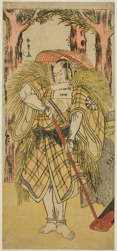 الممثل ناكامورا ناكازو الأول في دور Hakamadare Yasusuke أو Watanabe no Tsuna (؟) في مسرحية Shintenno Tonoi no Kisewata (؟) ، تم عرضها في مسرح ناكامورا (؟) في الشهر الحادي عشر ، 1781 (؟) بواسطة كاتسوكاوا شونشو