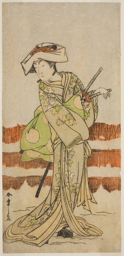 الممثل Onoe Kikugoro I في دور Tonase في مسرحية Kanadehon Chushin Nagori no Kura ، تم أداؤه في مسرح ناكامورا في الشهر التاسع ، 1780 بواسطة كاتسوكاوا شونشو