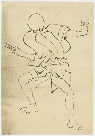 مراقب مسلح (دراسة) ، حوالي 1815-1849 (حبر على ورق) بواسطة كاتسوشيكا (مدرسة) هوكوساي
